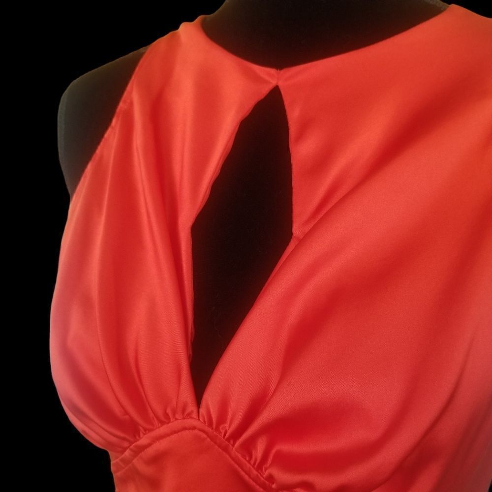 Authentic Gianni Versace Red/Orange Sleeveless Silk Blend Top M/8 - Picture 8 of 12